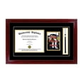 thumbnail image 1 of Single Diploma Frame with 5x7 Photo, Tassel and Double Matting for 17" x 14" Tall Diploma with Cherry 1.5" Frame, 1 of 5