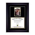 thumbnail image 1 of Single Diploma Frame with 5x7 Photo and Double Matting for 14" x 11" Tall Diploma with Black 2" Frame, 1 of 6