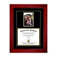 thumbnail image 1 of Single Diploma Frame with 5x7 Photo and Double Matting for 9" x 7" Tall Diploma with Cherry 2" Frame, 1 of 5