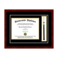 thumbnail image 1 of Single Diploma Frame with Tassel and Double Matting for 14" x 11" Tall Diploma with Black 3/4" Frame, 1 of 5