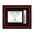 thumbnail image 1 of Single Diploma Frame with Tassel and Double Matting for 15" x 12" Tall Diploma with Mahogany with Gold Lip 2" Frame, 1 of 6