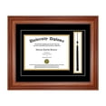 thumbnail image 1 of Single Diploma Frame with Tassel and Double Matting for 8.5" x 11" Tall Diploma with Walnut 2" Frame, 1 of 6