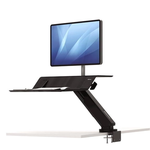 Single Display Sit-Stand Workstation - Black