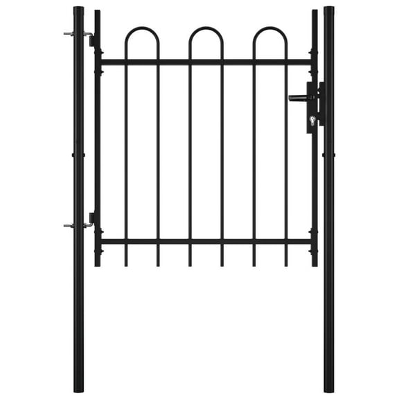 Single Door Fence Gate with Hoop Top 39.4"x29.5"