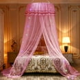 thumbnail image 1 of Single Door Polyester Mesh Hung Dome Mosquito Net Bed Canopy Princess Decor Fits Crib Twin Double Full Queen Bed, 1 of 6