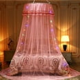 thumbnail image 1 of Single Door Polyester Mesh Hung Dome Mosquito Net Bed Canopy Princess Decor Fits Crib Twin Double Full Queen Bed, 1 of 6