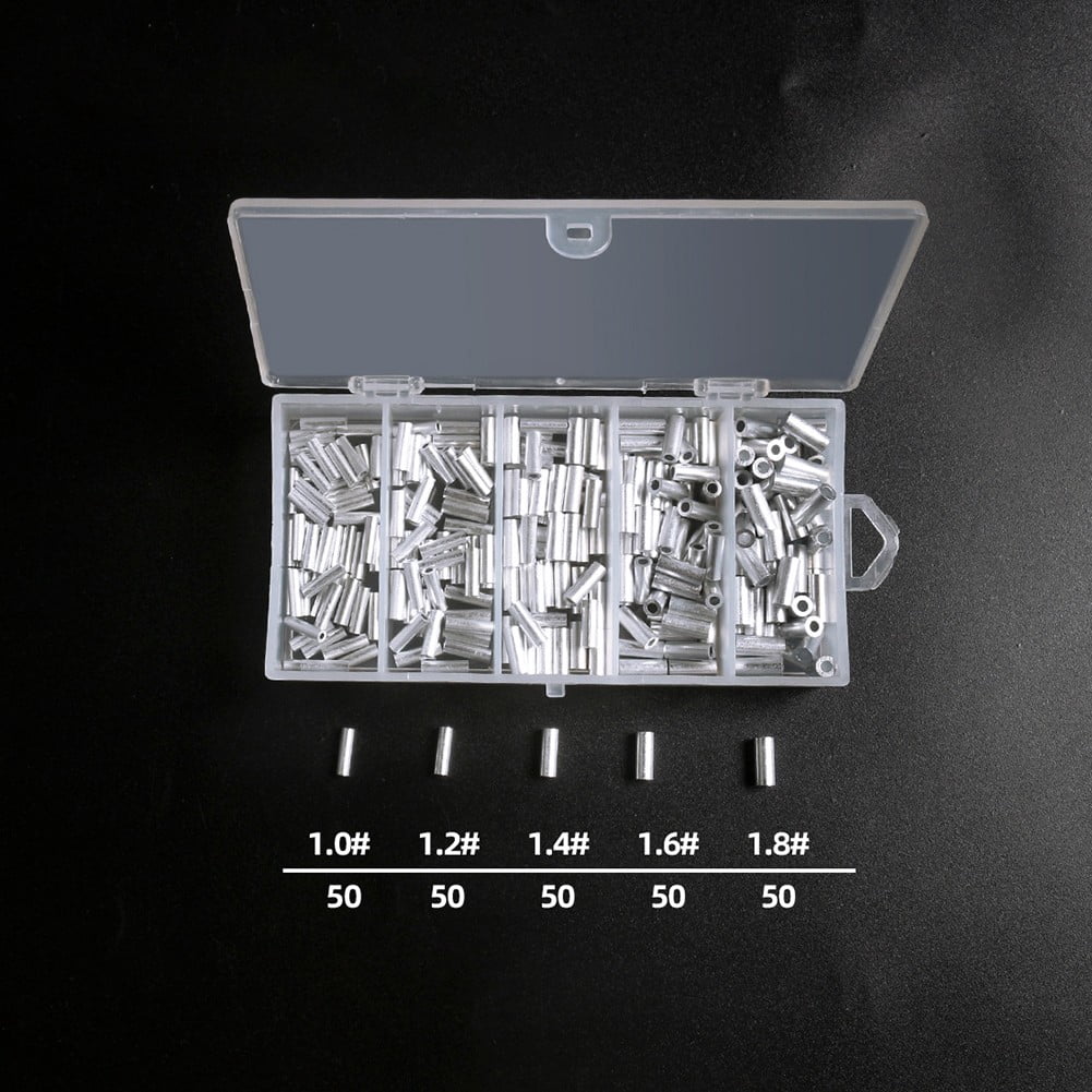 Single/Double Crimp Sleeves Fishing Line Tube Connector for Leader Rigs