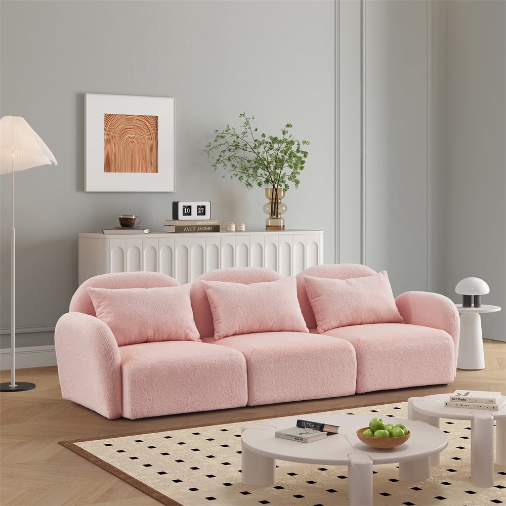 Single/ Double-seat/ 3-seated Sofa, Teddy Modern Sherpa Accent ...