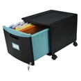 thumbnail image 1 of Single-Drawer Mobile Filing Cabinet, 1 Legal/letter-Size File Drawer, Black/teal, 14.75" X 18.25" X 12.75", 1 of 1