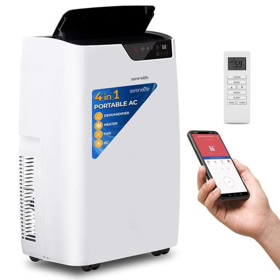 Single Duct Portable Air Conditioner and Heater - 14000 BTU Cooling Capacity (ASHRAE) Compact Home A/C Cooling