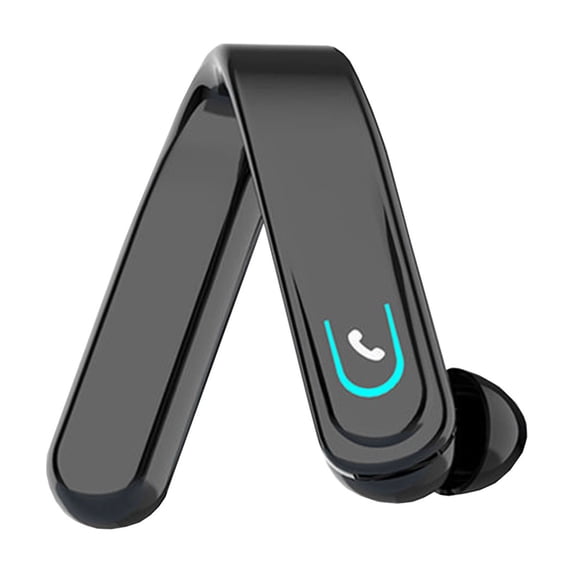 Single Ear Bluetooth Headset, Wireless Earpiece with Ear Hook for Trucking, Office and Hands-Free Calls, Black