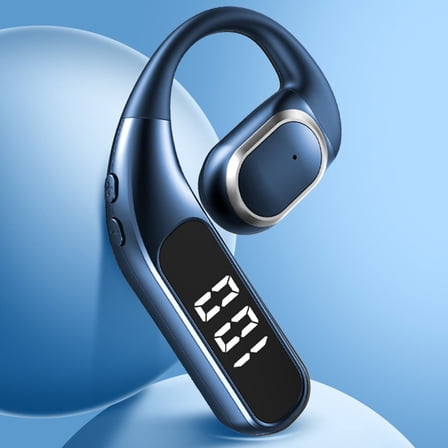 Single-Ear Open-Ear Wireless Earbuds - Bluetooth 5.4 Behind-Ear, Low Latency High Battery Lightweight, Intelligent Noise Reduction for Business Sports