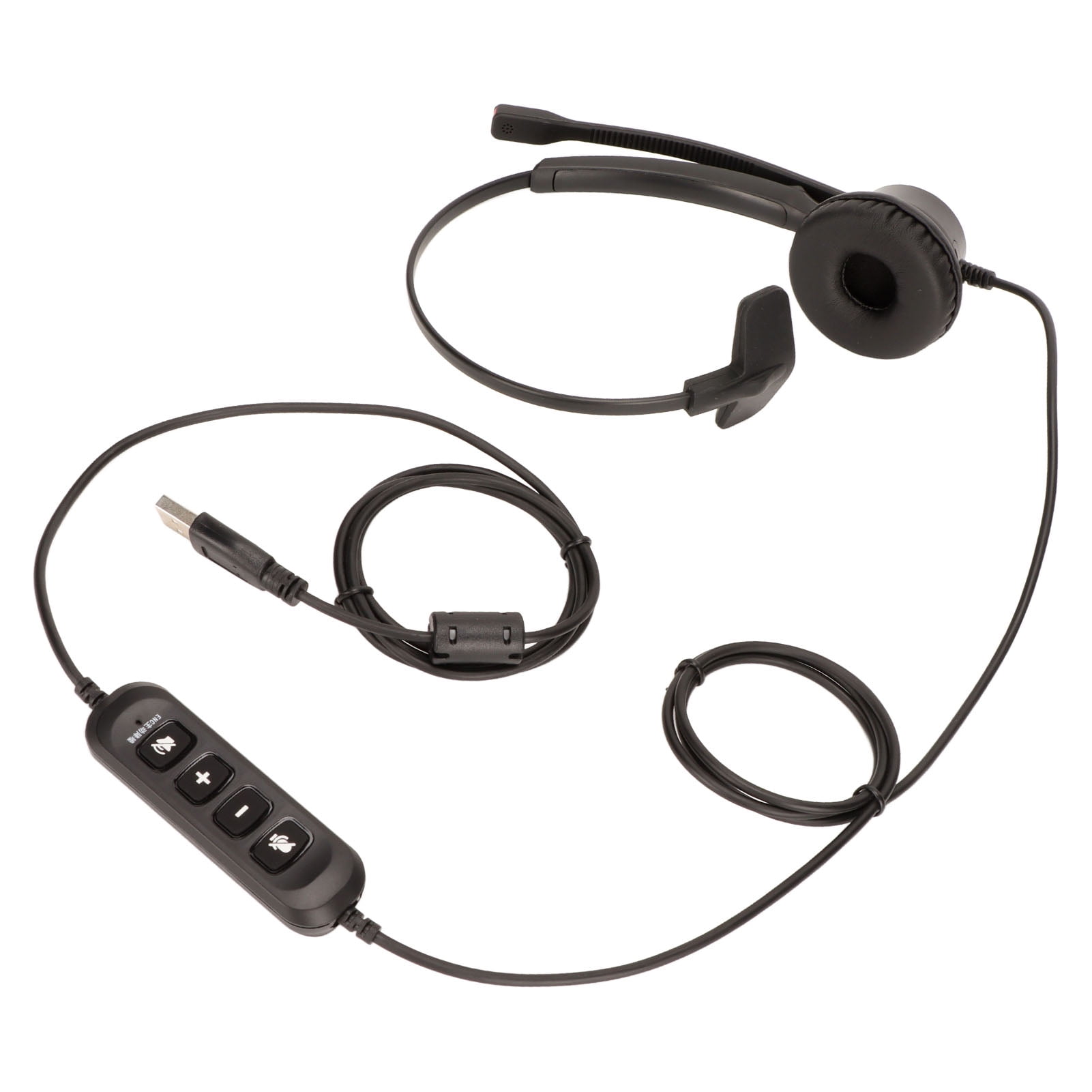 Single Ear USB Wired Headset, Communication Headphone With Built In HD