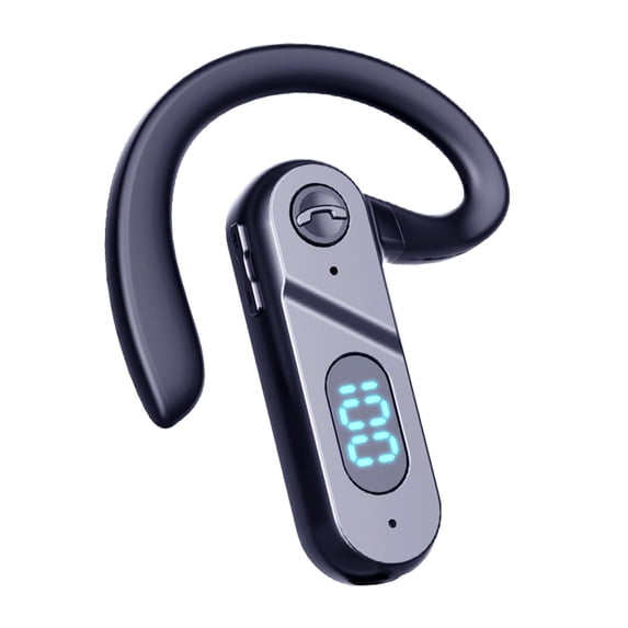 Single-Ear Wireless Bluetooth 5.2 Business Headset,Reversible Left Right Wear,IPX5 Waterproof Sweatproof,LED Power Display,HD Voice Noise Reduction Mic,Comfortable Ear-Hook for Driving Headphones