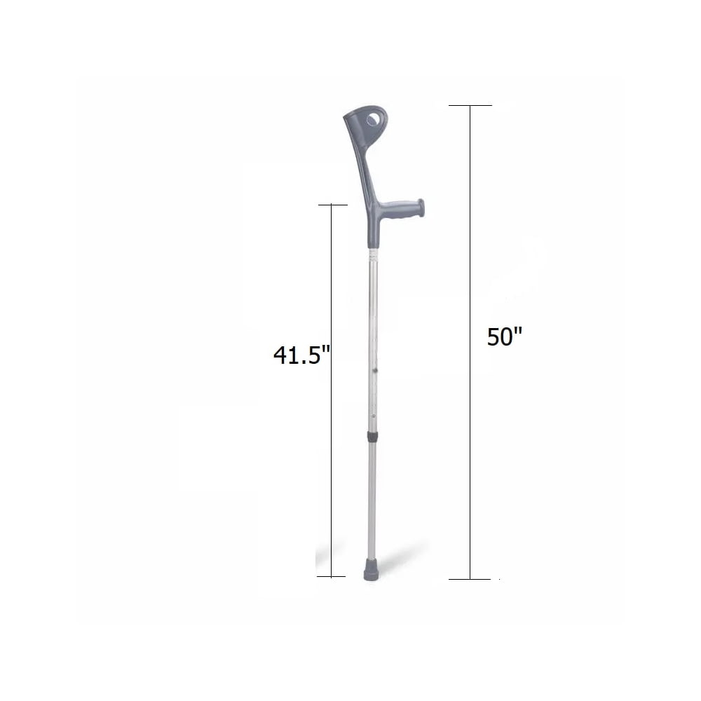 Single Elbow Crutch 50' Extendable Height Lightweight Aluminum Walking