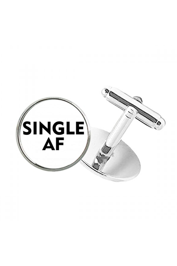 Single Emotional Dissatisfaction Round Button Cuff Clip Stud Cufflinks