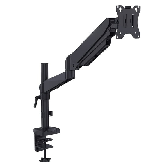 Single Extended Gas Spring Monitor Arm Desk Stand, Fully Articulating and Height Adjustable