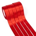 thumbnail image 1 of Single Face Satin Ribbon Polyester Ribbon Christmas Ribbon Red 1 inch(25mm) wide 25yards/roll(22.86m/roll) 5rolls/group 125yards/group(114.3m/group), 1 of 6