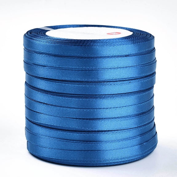 Single Face Satin Ribbon Polyester Ribbon Dodger Blue 1/4 inch(6mm) about 25yards/roll(22.86m/roll) 10rolls/group 250yards/group(228.6m/group) DIY