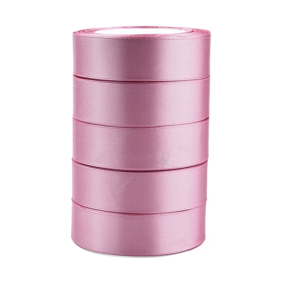 Single Face Satin Ribbon Polyester Ribbon Flamingo 1 inch(25mm) wide 25yards/roll(22.86m/roll) 5rolls/group 125yards/group(114.3m/group)