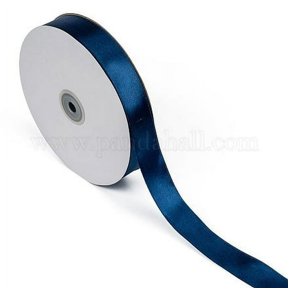 Single Face Solid Color Satin Ribbon for Bows Crafts Gifts Decoration Prussian Blue 1 inch(25~26mm) about 100yards/roll(91.44m/roll)