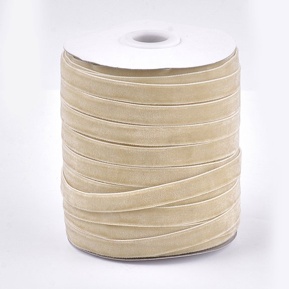 Single Face Velvet Ribbon Dark Khaki 3/8 inch(9.5~10mm) 50yards/roll(45.72m/roll)
