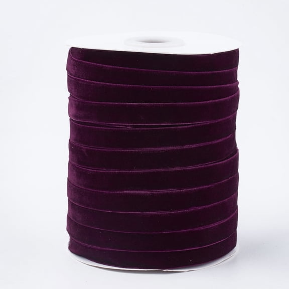 Single Face Velvet Ribbon Medium Violet Red 3/8 inch(9.5~10mm) about 50yards/roll(45.72m/roll)