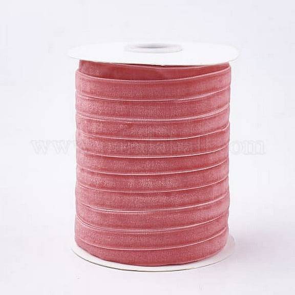 Single Face Velvet Ribbon Pink 3/8 inch(9.5-10mm) about 50yards