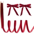 thumbnail image 1 of Single Face Velvet Ribbons Garment Accessories FireBrick 3/8 inch(10mm) 20 yards/roll, 1 of 9