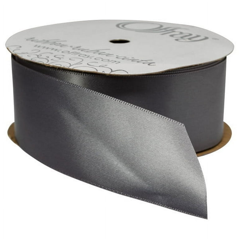 Single Faced Satin Ribbon Pewter 1.5
