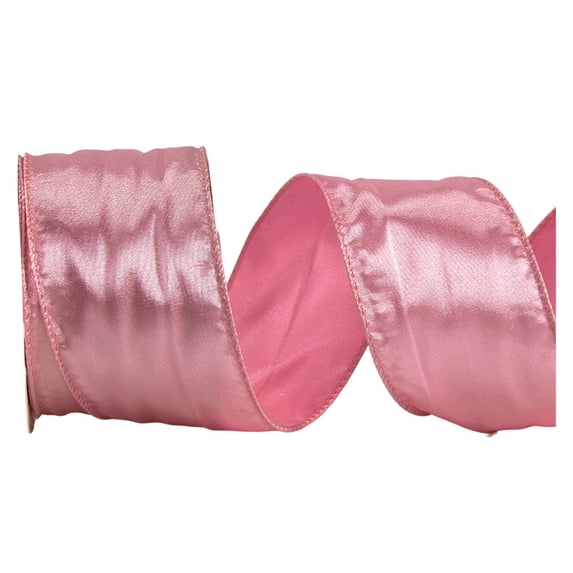 Single Faced Satin Wired Edge Ribbon, 20-Yard Polyester Satin Wrapping Ribbon for Bows, 2.48 Inches Wide Craft Fabric Binding Ribbon for Xmas Invitation Card Making Gifts Decoration