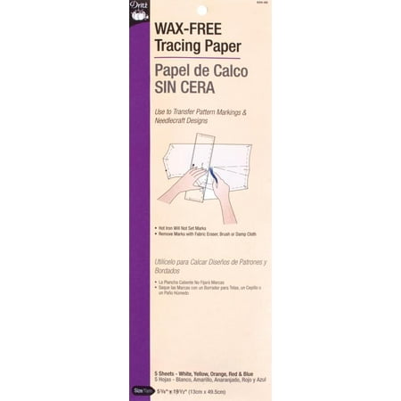 Single-Faced Wax Free Tracing Paper, 6" x 19", 5pk, Assorted Colors