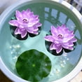 thumbnail image 1 of Single Floating Foam Artificial Lotus Flower & Lily Pad, Realistic Fake Water Lily for Pond, Pool & Spring Garden Decoration, EVA Floating Lotus for Water Landscape & Dance Props, 7.09in, Purple, 1 of 5