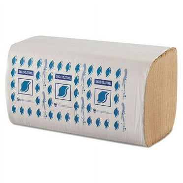 Single-Fold Paper Towels, 1-Ply, Kraft, 9" X 9.25", 12/carton | Bundle of 2 Cartons