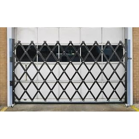 Single Folding Security Door, Portable Flexible Expandable Fence Gate, Steel Accordion Security Gate with 360°Rolling Wheel - Ideal for Courtyards, Garages, Gardens