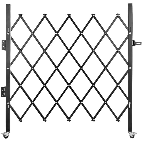 Steel Security Gate 48"H x 66"W Expandable Scissor Barricade with Padlock
