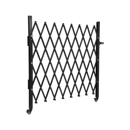Single Folding Security Gate, 50" x 43" Door Gate, Flexible Expanding Security Gate, Steel Safety Gates, 360° Rolling Barricade Gate, Scissor Gate with Padlock, Aluminum Alloy Mesh
