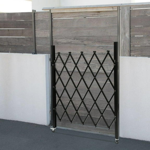 Single Folding Security Gate Door Gate with Casters Flexible Expanding Barricade Gate