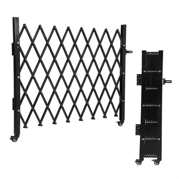 Single Folding Security Gate, Flexible Expanding Security Gate, Folding Driveway Door Gate, Aluminum Security Gate, 360°Rolling Barricade Gate, Scissor Gate or Door, Black