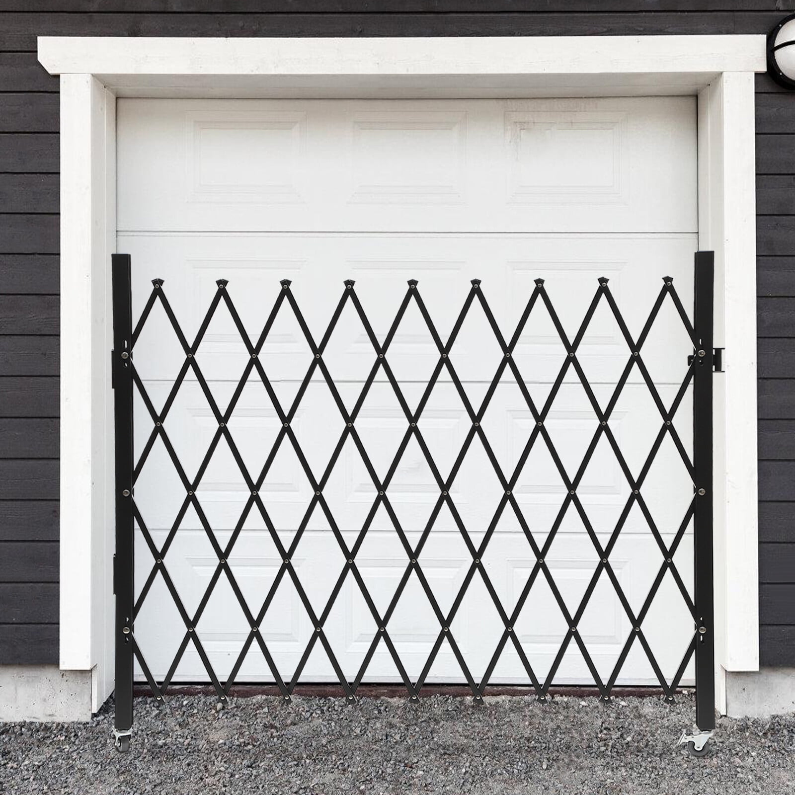 Single Folding Security Gate Folding Door Gate, Steel Accordion Safety Gates with Lock, 360° Rolling Barricade Gate, Flexible Expanding Scissor Gate with Aluminum Alloy Mesh for Garden