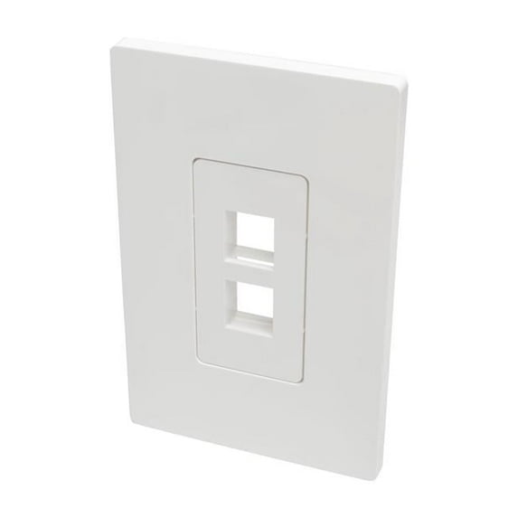 Single-Gang 2-Port Universal Keystone Wall Plate, White