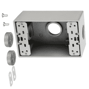 1-Gang Gray Weatherproof Electrical Outlet Box, Die-Cast Aluminum Outdoor Box with Three 3/4-Inch Hubs, cUL Listed, 1 Pack