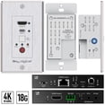 thumbnail image 1 of Key Digital Single Gang HDMI USB-C over 164ft / 50m CAT5e/6 Auto Switching Wall Plate Transmitter with Receiver Kit. 4K UHD, 18G, Power over CAT KD-XWPS, 1 of 5