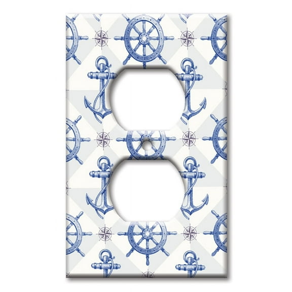 Single Gang Outlet OVERSIZE Wall Plate - Nautical