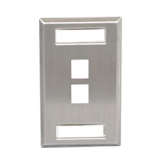 Single Gang Stainless Steel Faceplate With ID - 2 Port