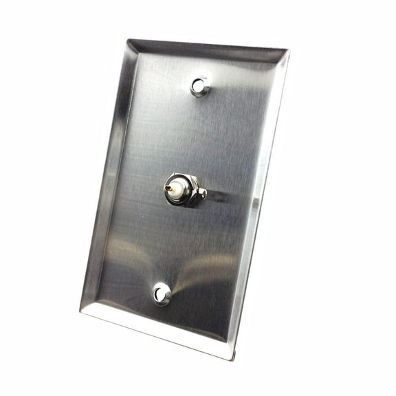 Single Gang, Stainless Steel Wall Plate with BNC Female