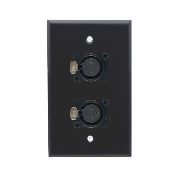 Single Gang Stainless Steel Wall Plates with Dual XLR Female