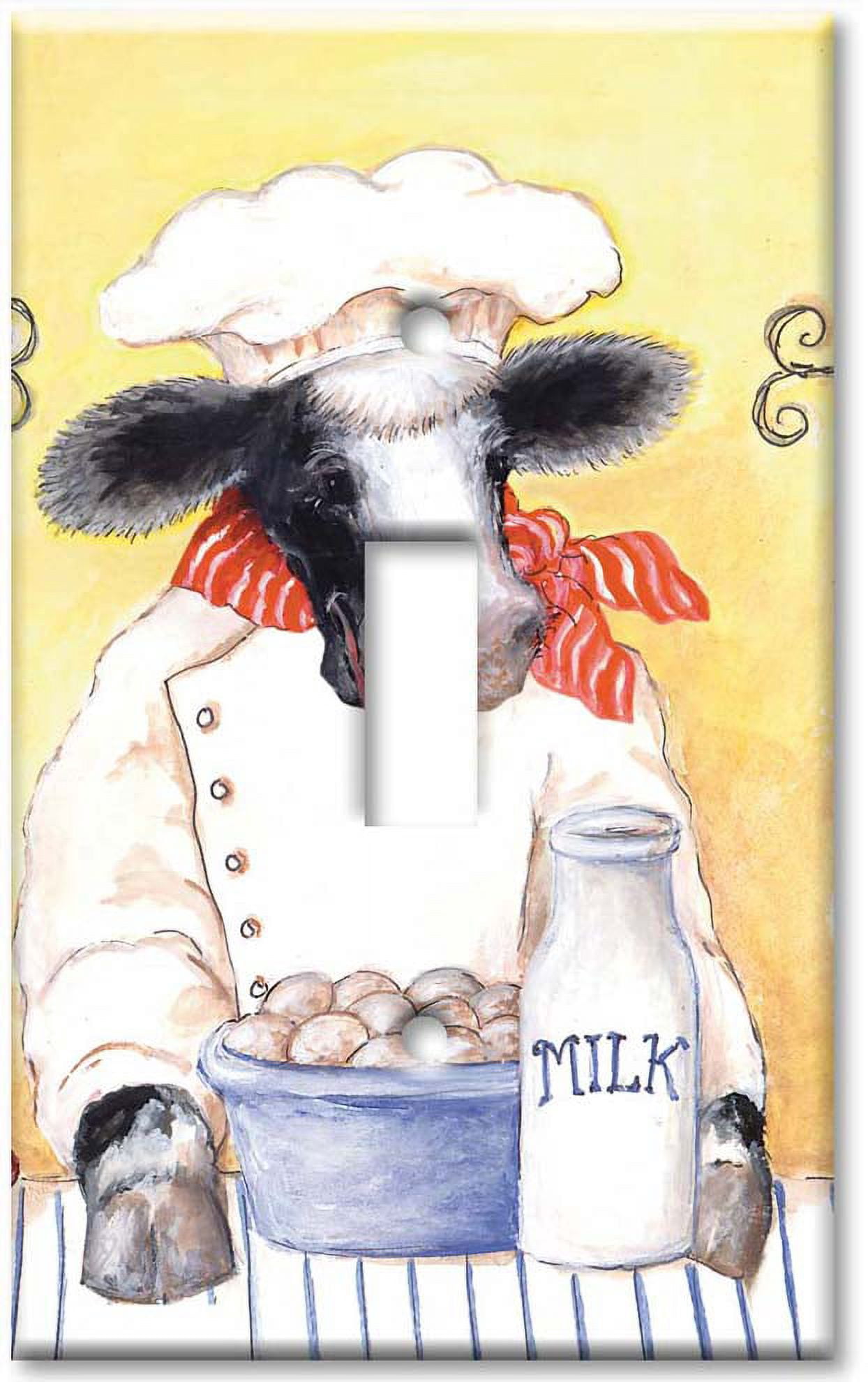 Cow Toggle Single Gang Toggle OVERSIZE Wall Plate - Cow Chef - Walmart.com
