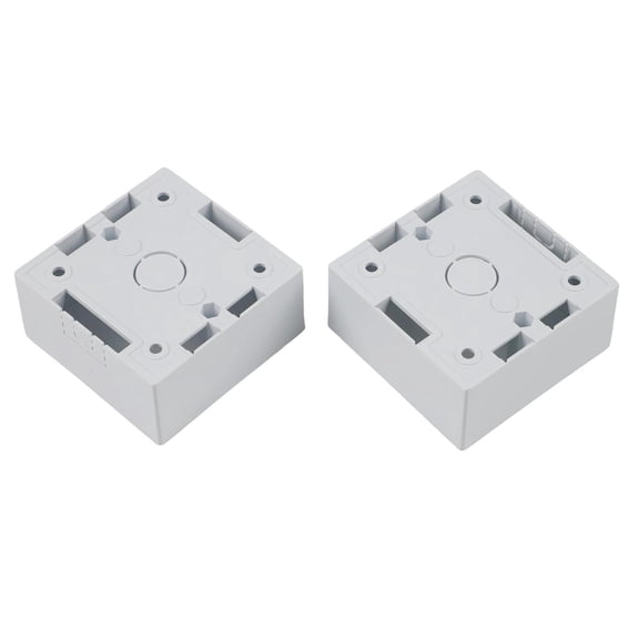 Single Gang Wall Mount Electrical Box face Mount Junction Box,For Network Cable Faceplate Socket Installation,Black(White-2PCS)