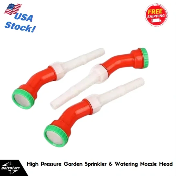 Single Garden Watering Nozzle Head, High-Pressure For Greenhouse & Hose Use